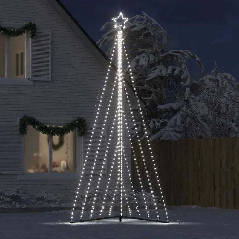 LED Kalėdų eglutė 570 LED Šalta Balta 399 cm