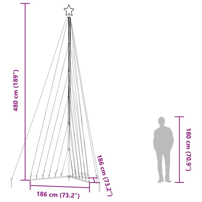 LED Kalėdų eglutė 789 LED Spalvingi 476 cm