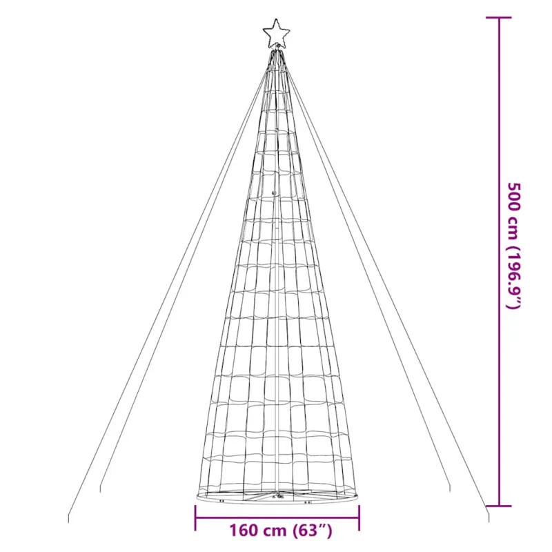 LED Kalėdų eglutė 1534 LED Mėlyna 500 cm
