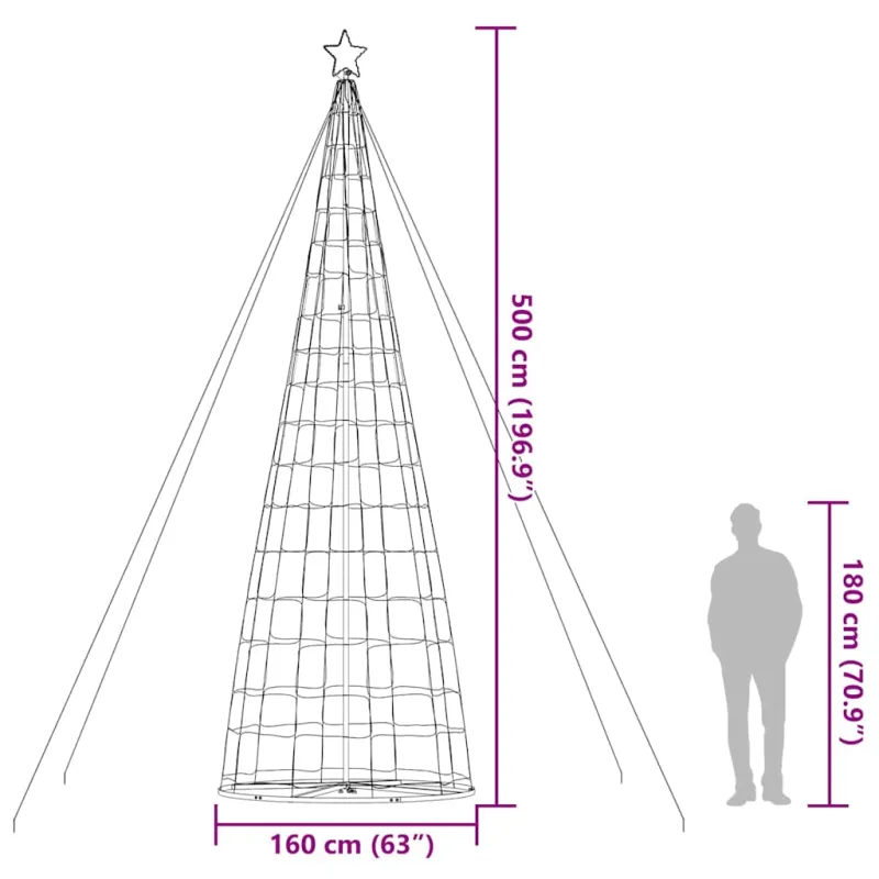 LED Kalėdų eglutė 1534 LED Mėlyna 500 cm