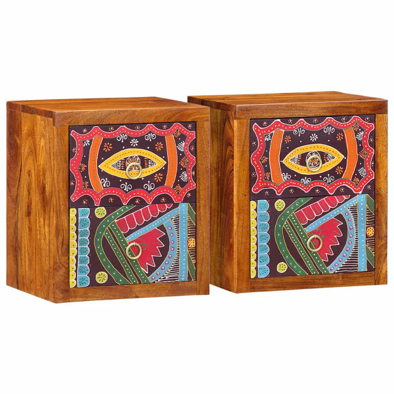 Šalia lovos spintelė su stalčių 2 pcs Ruda 35 x 30 x 40 cm