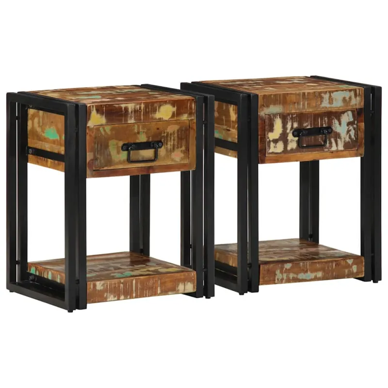 Šalia lovos spintelė 2 pcs Įvairiaspalvis 40 x 35 x 50 cm