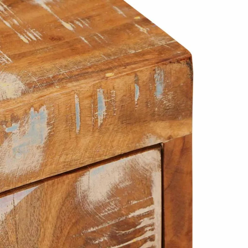 Naktinis staliukas 2 pcs Ruda Perdirbtos medienos masyvas