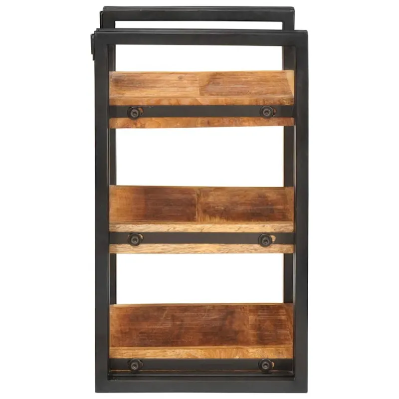 Naktinis staliukas Ruda ir juoda Kietas mango medis
