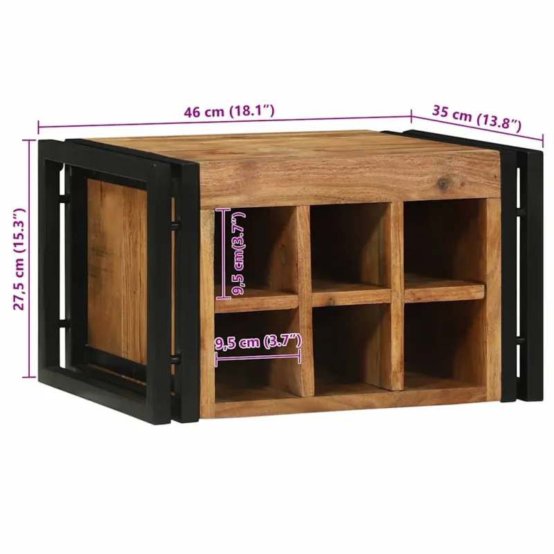 Vyno stovas 2 pcs 46 x 35 x 27,5 cm Kietos akacijos mediena