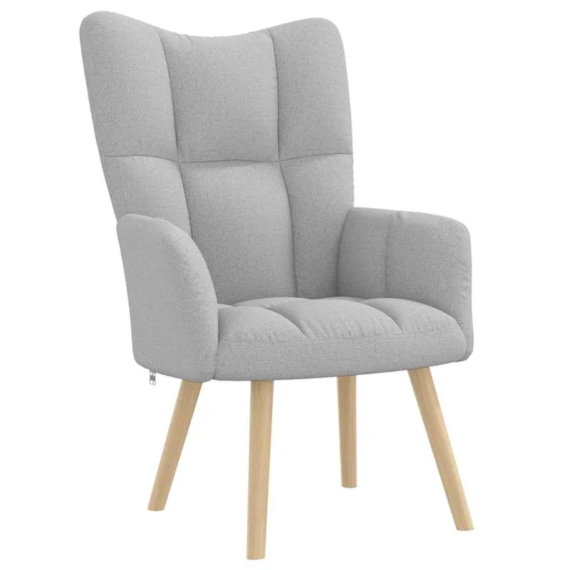 Atpalaiduojanti kėdė su Footstool Cloud Grey audiniu