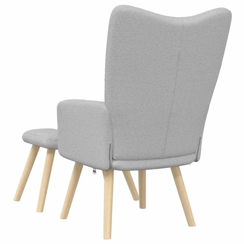 Atpalaiduojanti kėdė su Footstool Cloud Grey audiniu