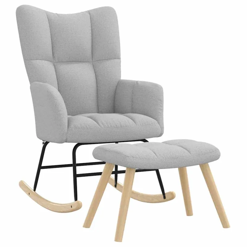 supama kėdė su Footstool Cloud Grey audiniu
