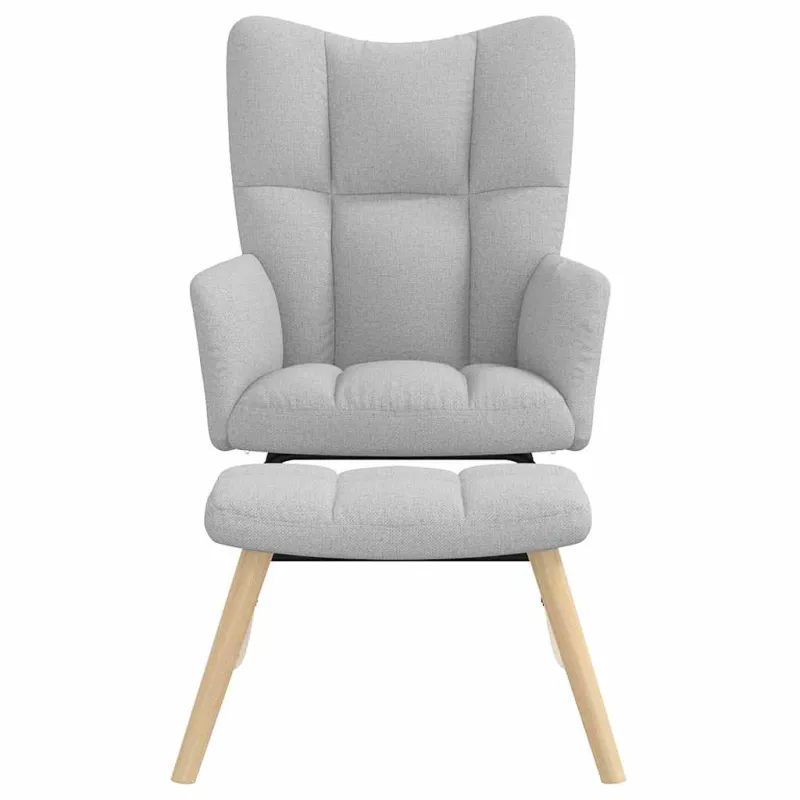 supama kėdė su Footstool Cloud Grey audiniu