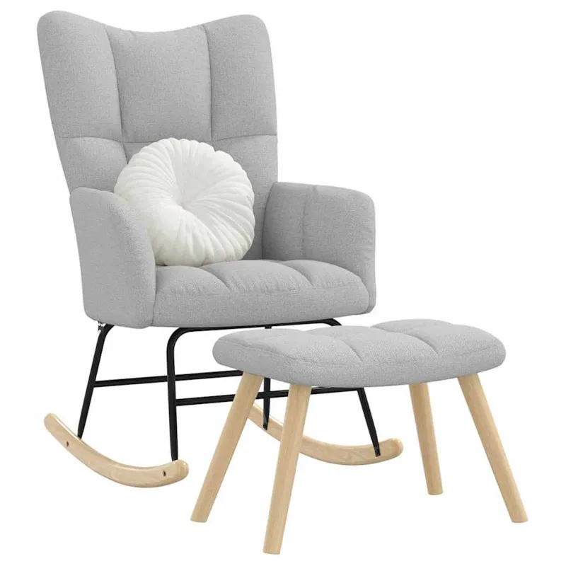 supama kėdė su Footstool Cloud Grey audiniu