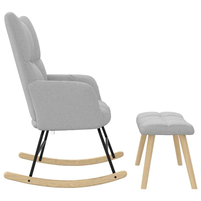supama kėdė su Footstool Cloud Grey audiniu