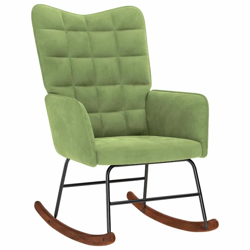 supama kėdė su taburete Light Green Velvet
