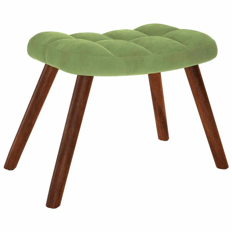 supama kėdė su taburete Light Green Velvet