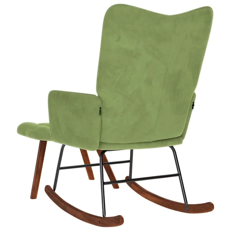 supama kėdė su taburete Light Green Velvet