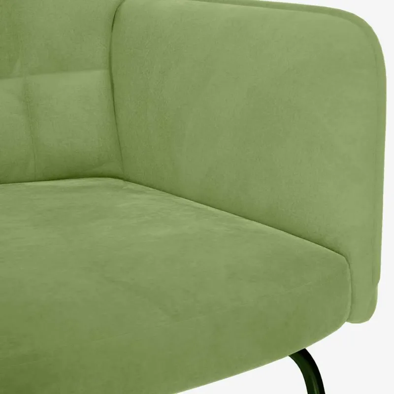 supama kėdė su taburete Light Green Velvet