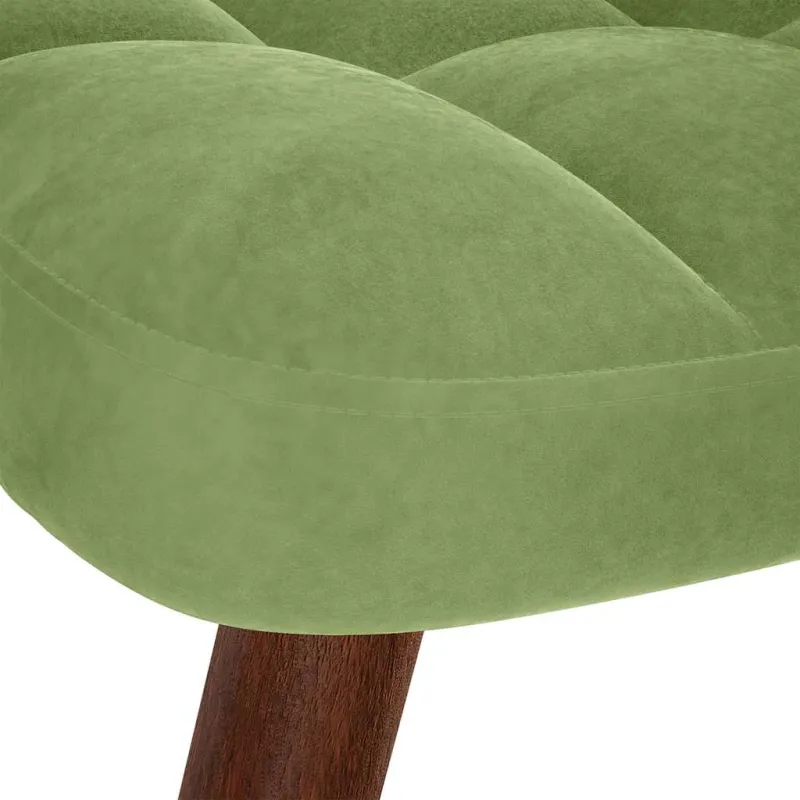 supama kėdė su taburete Light Green Velvet