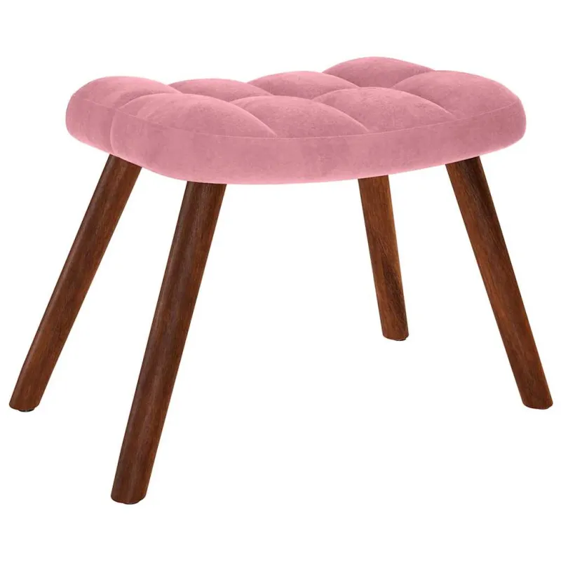 supama kėdė su taburete Pink Velvet