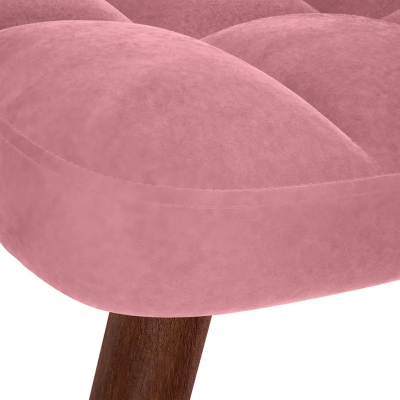 supama kėdė su taburete Pink Velvet