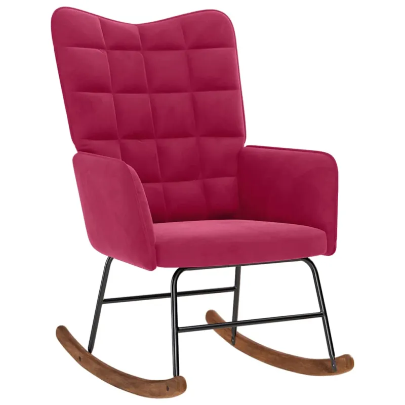 supama kėdė su taburete Wine Red Velvet