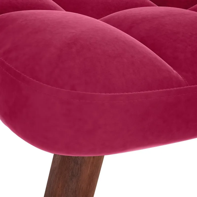 supama kėdė su taburete Wine Red Velvet
