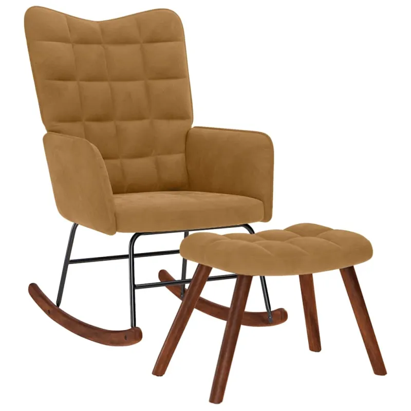 supama kėdė su išmatomis Brown Velvet