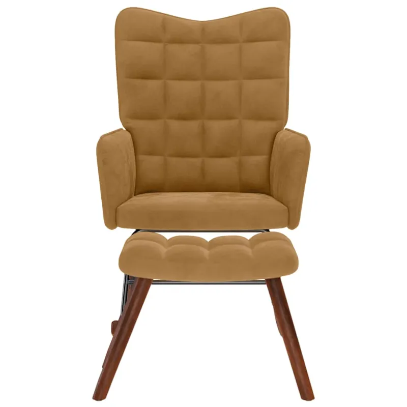 supama kėdė su išmatomis Brown Velvet