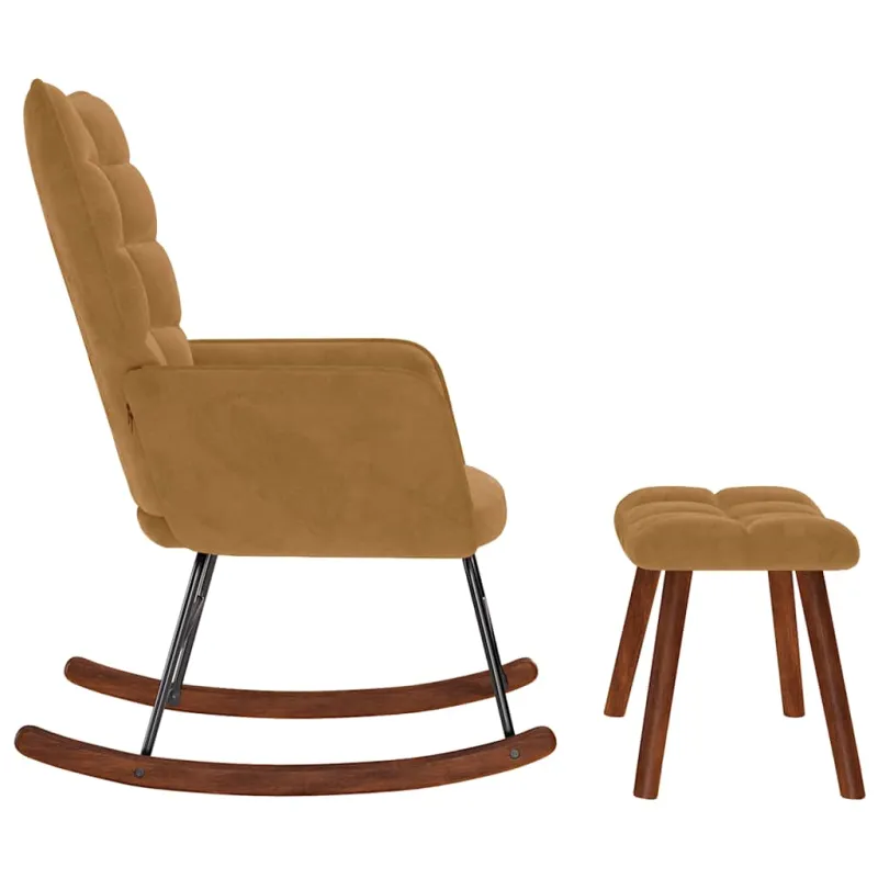 supama kėdė su išmatomis Brown Velvet
