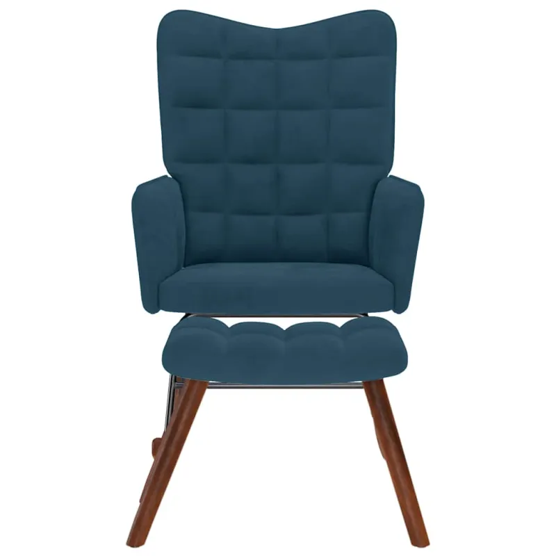 supama kėdė su taburete Blue Velvet