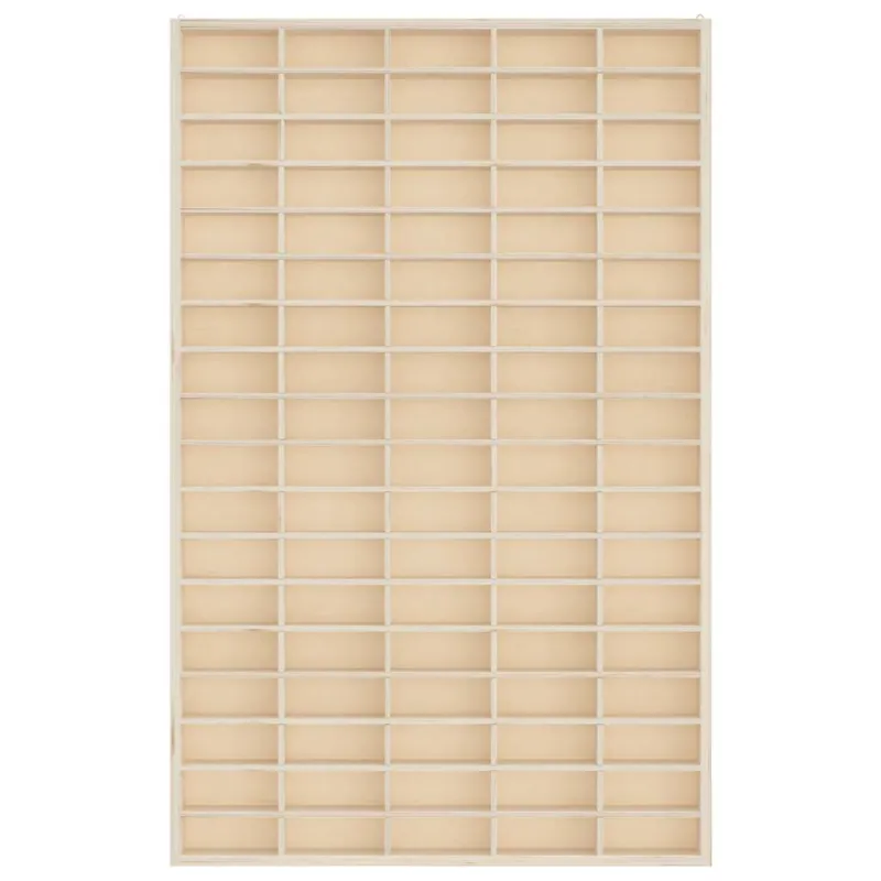 Medinė kolekcinė vitrina su 90 skyrių, 50,5x4,5x79 cm