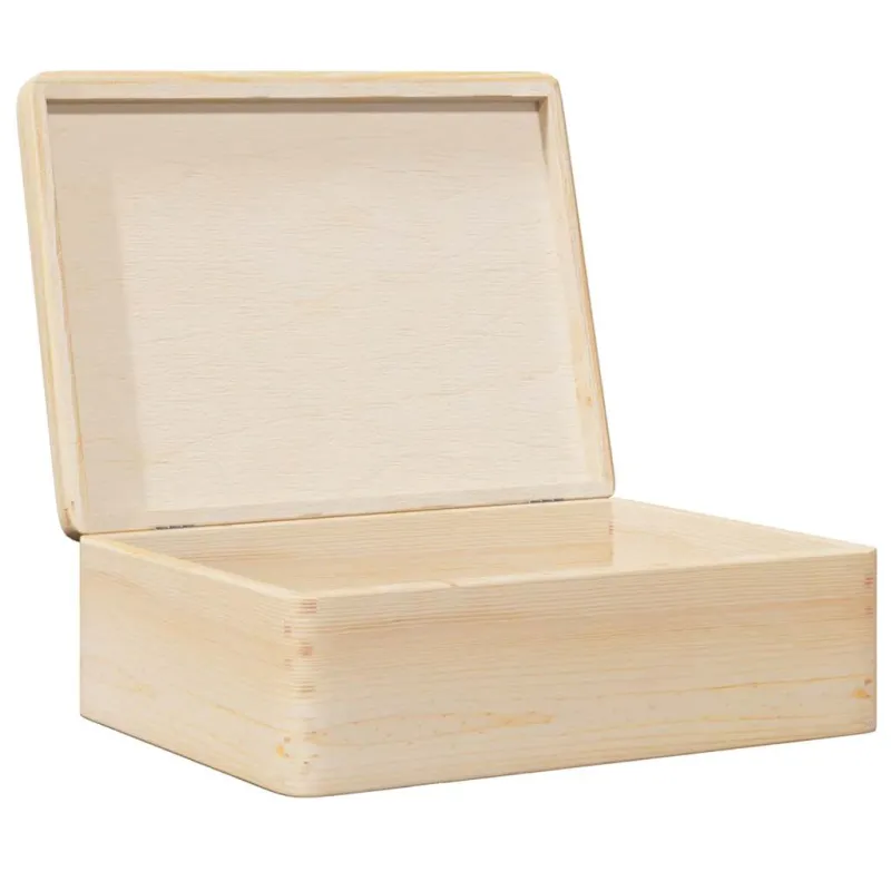 Medinė dėžutė su dangteliu 40x30x13 cm medžio masyvo pušis