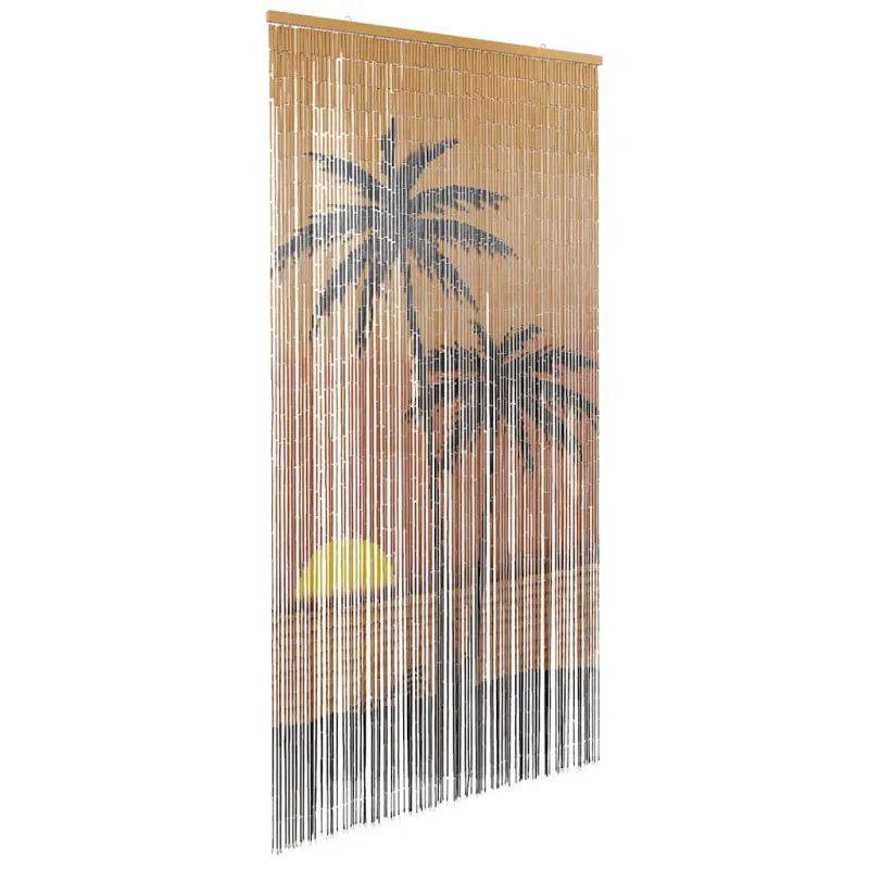 Vabzdžių durų užuolaidos, palmės spaudinys, 100x220cm, bambukas