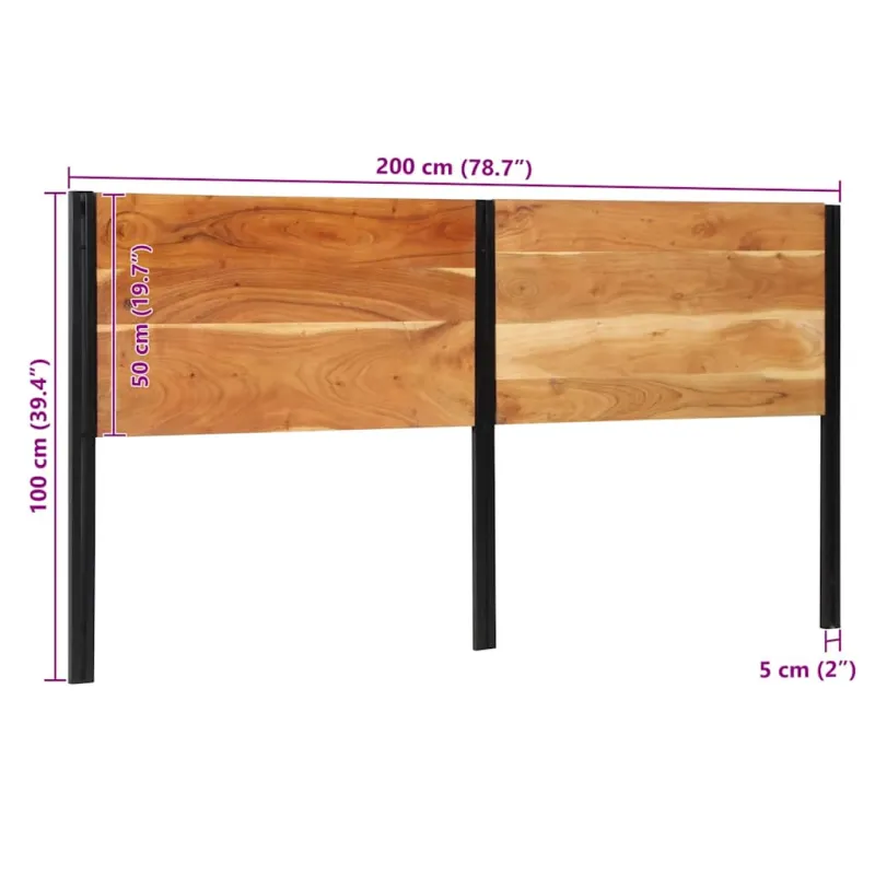 Galvūgalis, 200cm, akacijos medienos masyvas/geležis