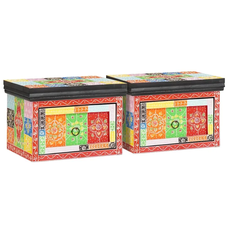 Šalia lovos spintelė 2 pcs Įvairiaspalvis 40 x 30 x 28 cm