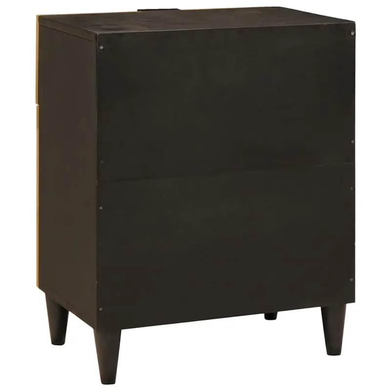 Naktinis staliukas Juodas ir auksinis 50 x 33 x 60 cm