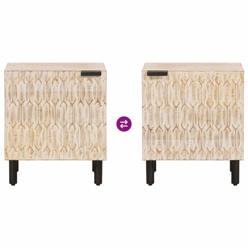 Šalia lovos spintelė 2 pcs Balta 40 x 33 x 46 cm