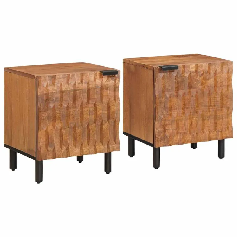 Šalia lovos spintelė 2 pcs Ruda 40 x 33 x 46 cm