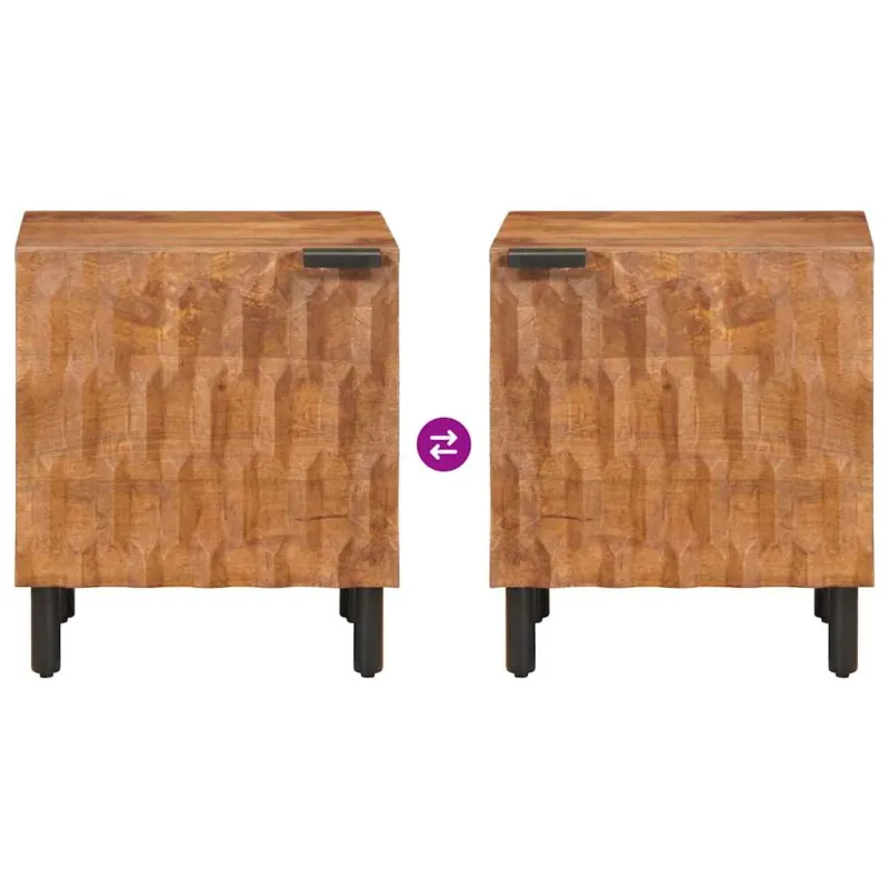 Šalia lovos spintelė 2 pcs Ruda 40 x 33 x 46 cm