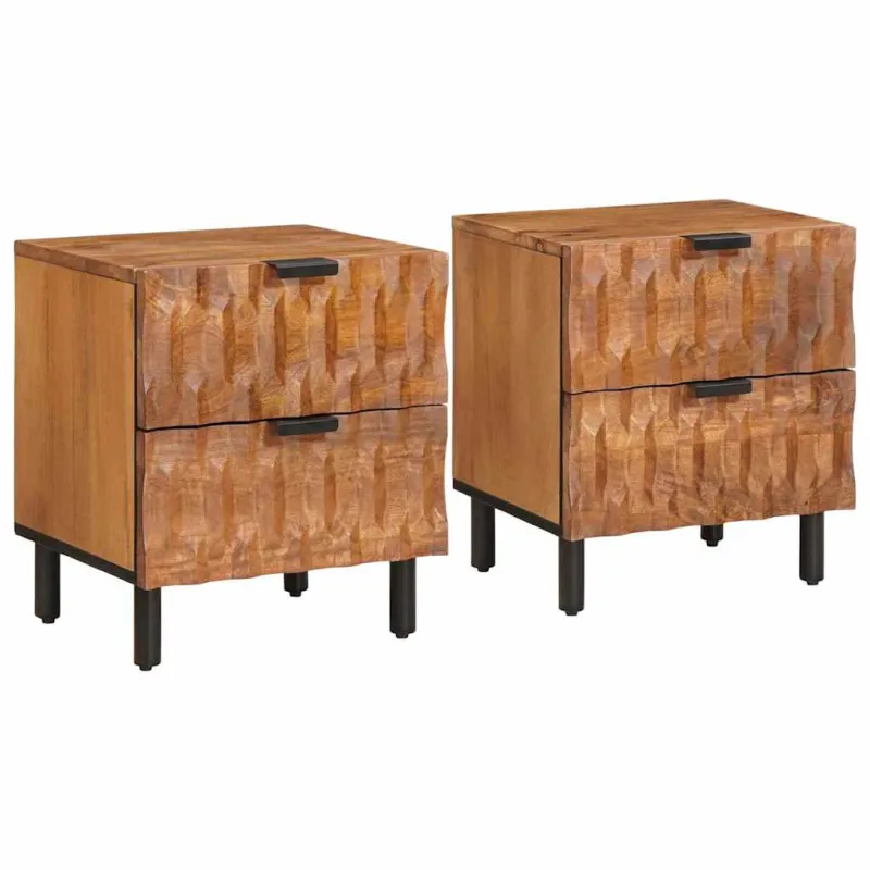 Šalia lovos spintelė su stalčių 2 pcs Ruda 40 x 33 x 46 cm