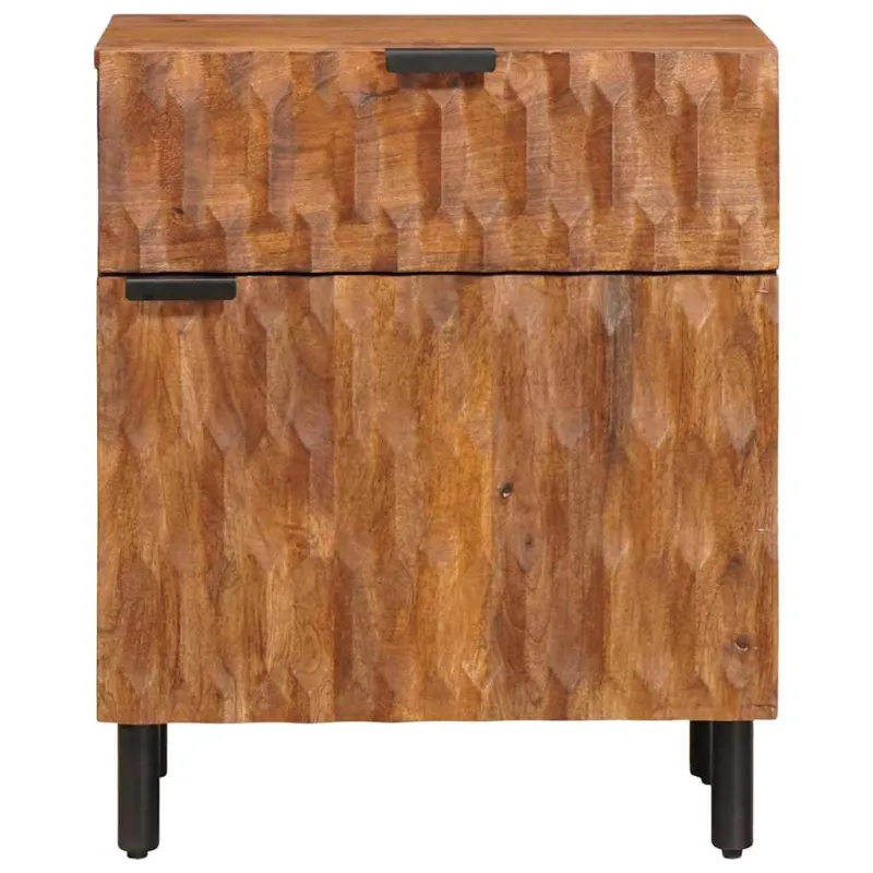 Šalia lovos spintelė Ruda 50 x 33 x 60 cm Kietas mango medis