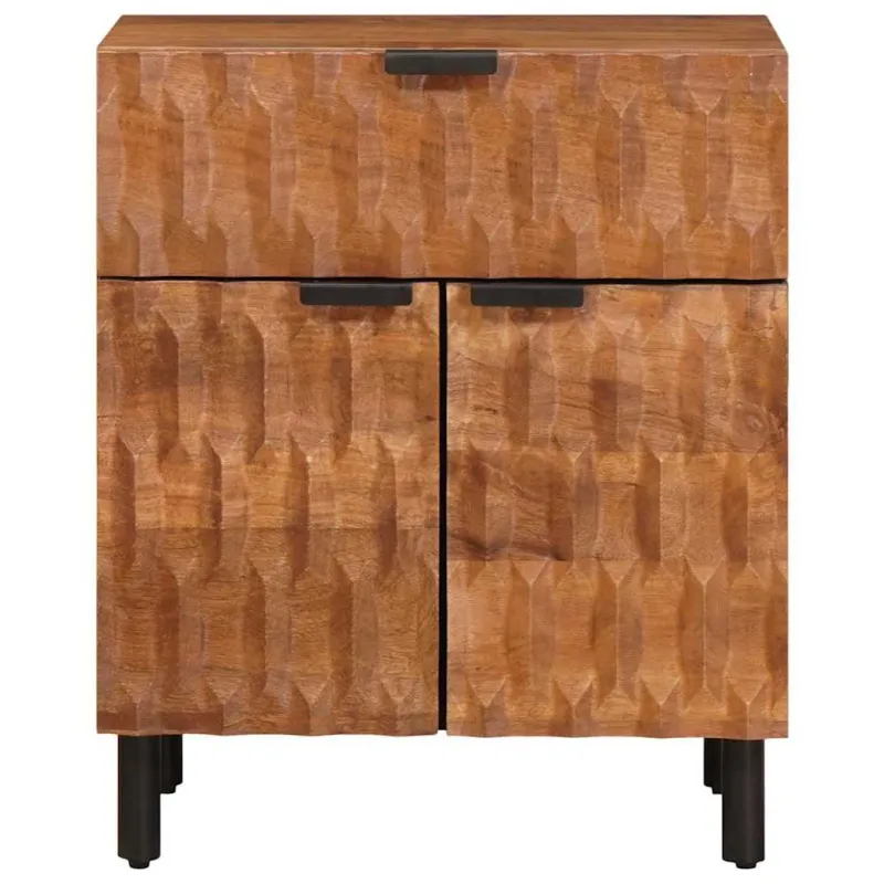 Šalia lovos spintelė Ruda 50 x 33 x 60 cm Kietas mango medis