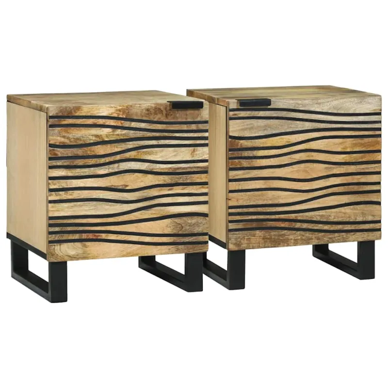 Šalia lovos spintelė 2 pcs Natūrali 40 x 33 x 46 cm