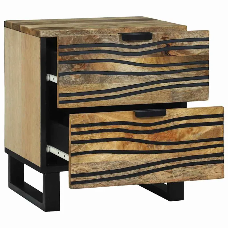 Šalia lovos spintelė 2 pcs Natūrali 40 x 33 x 46 cm