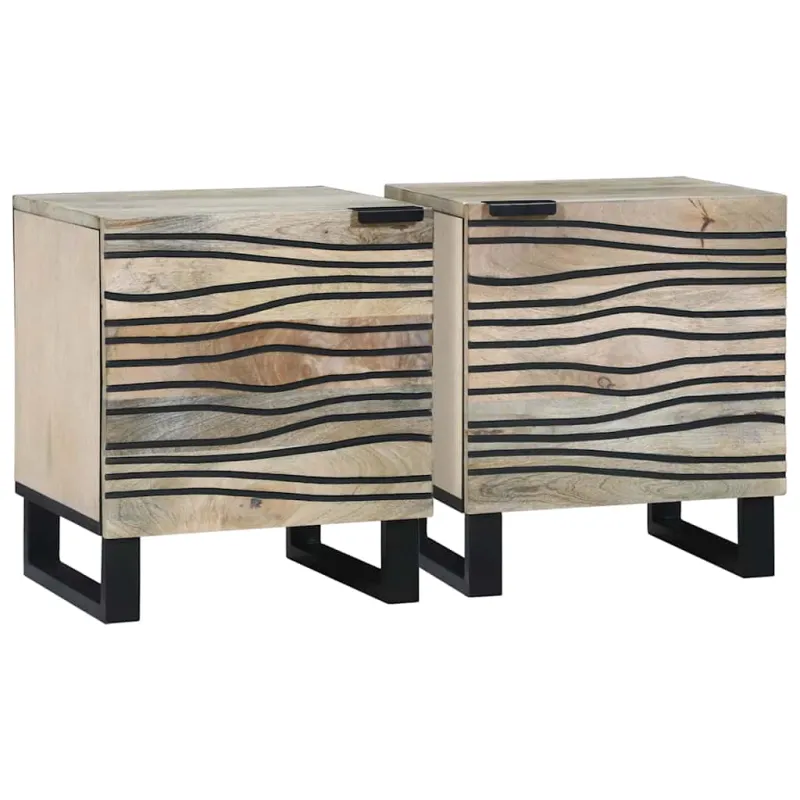 Šalia lovos spintelė 2 pcs Balta 40 x 33 x 46 cm