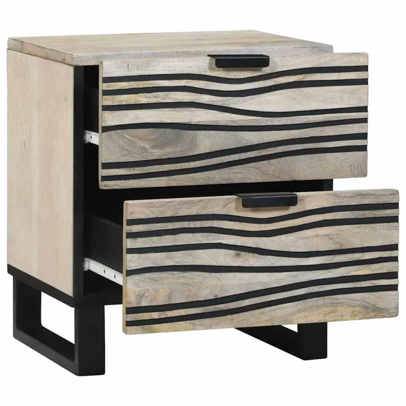 Šalia lovos spintelė 2 pcs Balta 40 x 33 x 46 cm