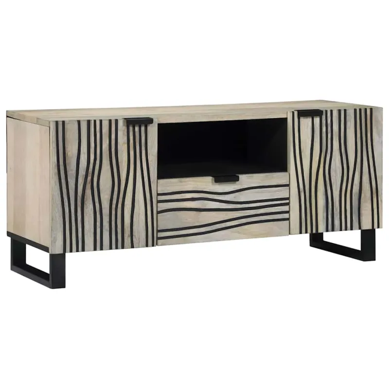 TV vienetai su stalčių Balta 105 x 33 x 46 cm Apdirbta mediena