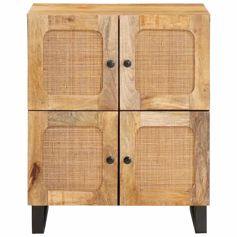 Kabalas su saugykla Ruda 60 x 33 x 75 cm Kietas mango medis