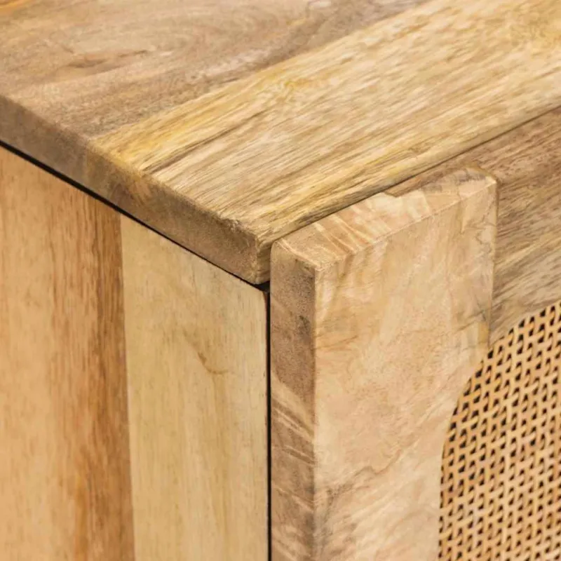 Kabalas su saugykla Ruda 80 x 33 x 75 cm Kietas mango medis