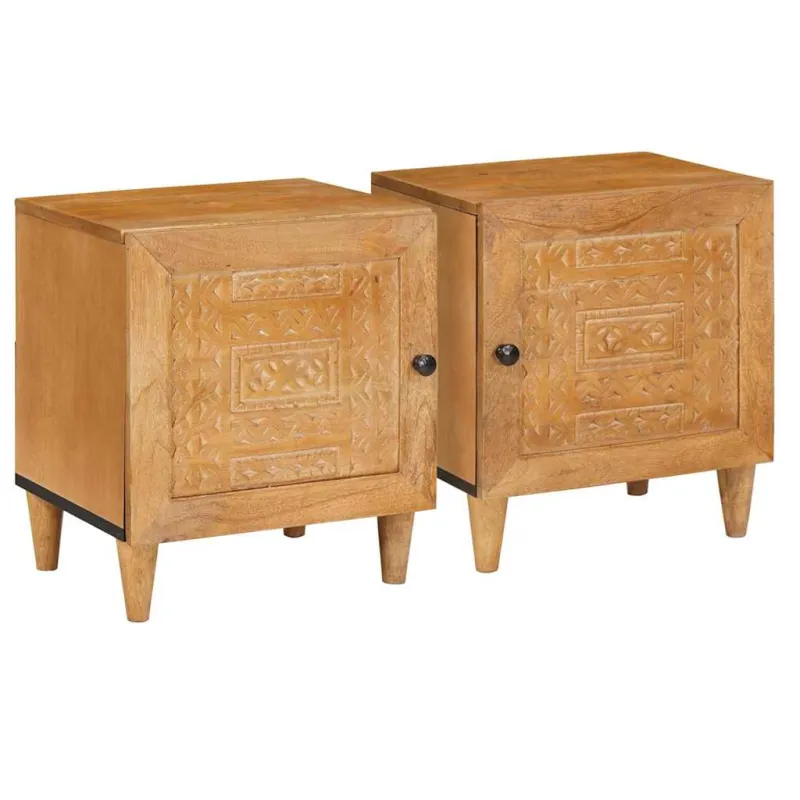 Šalia lovos spintelė 2 pcs Šviesiai rudas 80 x 50 x 40 cm