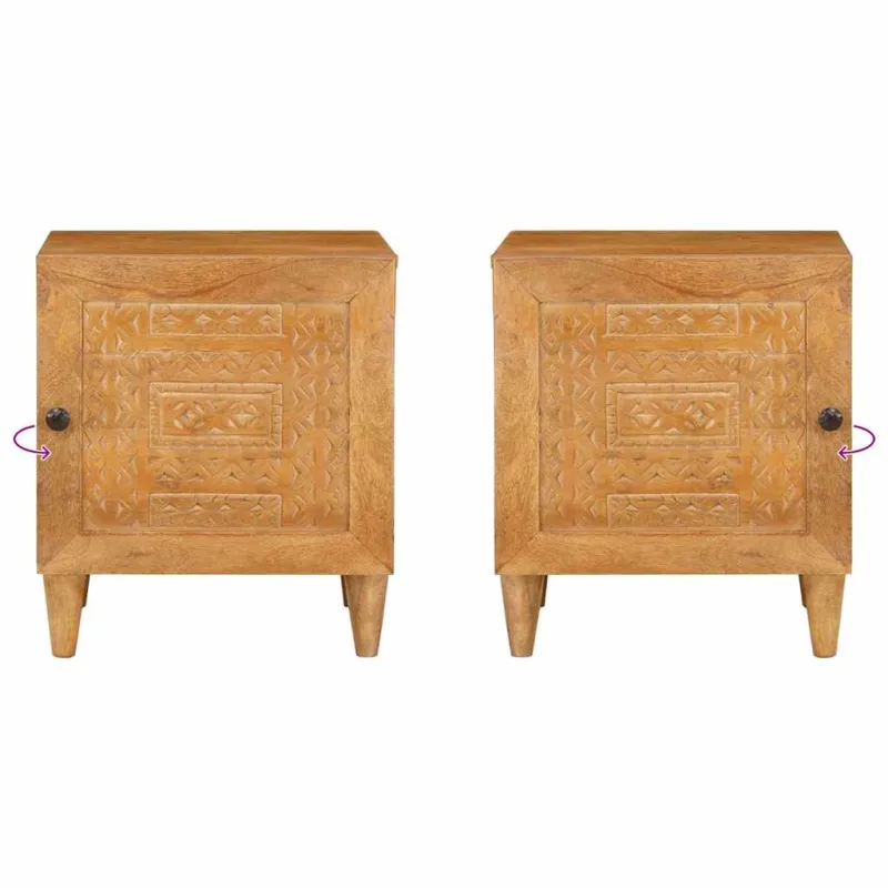 Šalia lovos spintelė 2 pcs Šviesiai rudas 80 x 50 x 40 cm