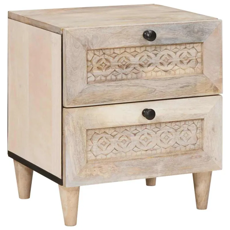 Šalia lovos spintelė 2 pcs Balta 40 x 33 x 46 cm